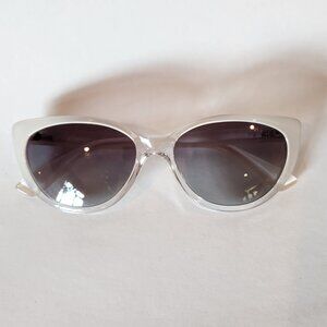 Vogue White Clear Sunglasses Cat Eye